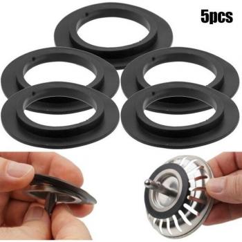 5 Rubber Gasket Washers for Franke Basket Strainer Plug, 78-83mm Repair Tool