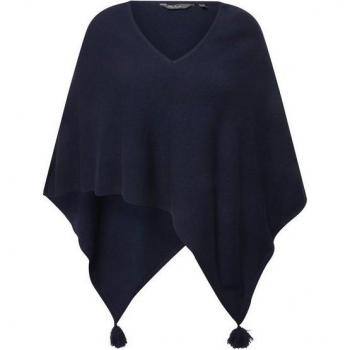 Damen Strickpullover Poncho mit Quaste