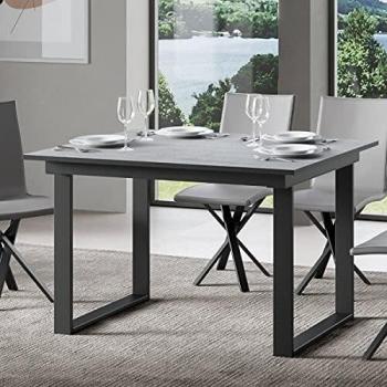 Mesa extensible 90x100/180 cm Bandos Cemento Extracción Antracita