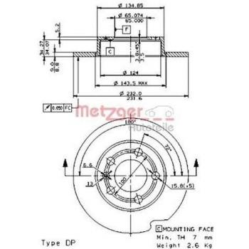 Disco Frenante Metzger 14699 V Easy Check – Modulo AP