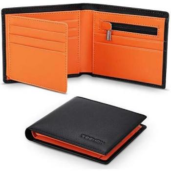 TEEHON® Men's Slim Genuine Leather RFID Blocking Wallet