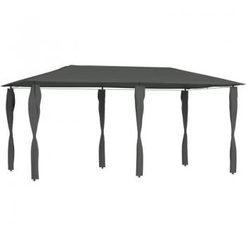 Gazebo Casa Verde 2,98x5,3x2,59 m Antracite Montanti Rivestiti 160 g/m²