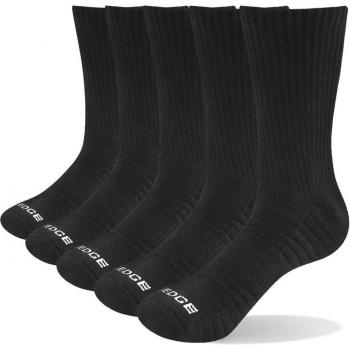 5 pares de calcetines transpirables YUEDGE, gruesos y cálidos, color negro, para hombre y mujer