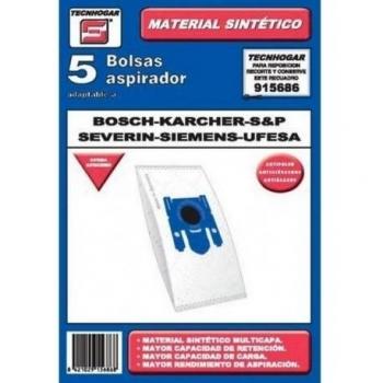 Pack 5 bolsas para aspirador sinteticas Tecnhogar 915686