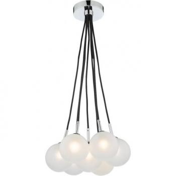 Lámpara colgante moderna Elpis 7 bombillas cristal opal