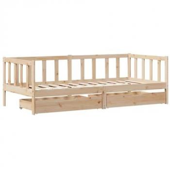 Daybed without Mattress 80x200 cm Solid Wood with Drawers