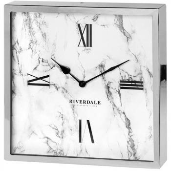 Riverdale Tafelklok Chuck 30 cm marmer zilver