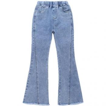 Jean élastique pour filles, slim évasé, 4-13 ans, printemps-automne
