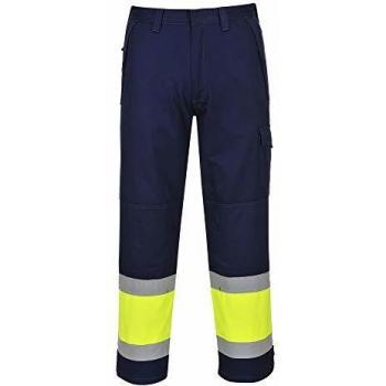 Modaflame Men's High Visibility Flame-Resistant Trousers Yellow/Navy, Size M with a 38 Waist