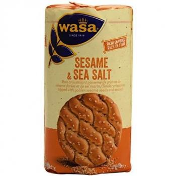 Wasa Crackers Arrotondati al Sesamo con Sale Marino, Alto contenuto di Fibre, Grammatura: 290 gr