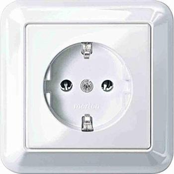Prise Merten Blanc Polaire avec Insert Brillant