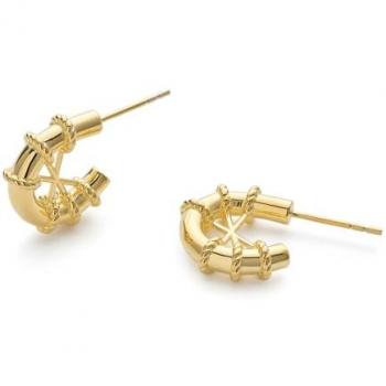 Elk & Bloom Women's Chunky Gold Rope Huggie Hoop Earrings