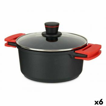 Casseruola con coperchio in vetro 24 cm Nero Alluminio