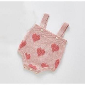 Adorable Heart-Themed Long Sleeve Baby Girl Ensemble