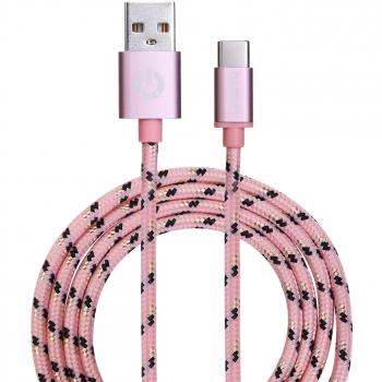 1m Pink USB A to USB C Cable by Garbot