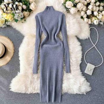 Robe d'hiver en tricot extensible femme