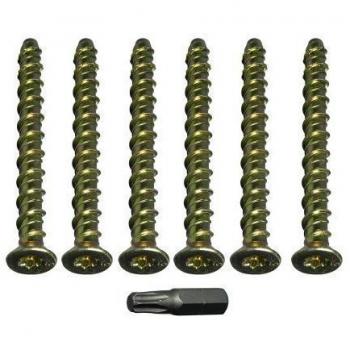 Industrial Grade M6 x 130mm Concrete Lightning Thunderbolt Torx Bolt Bundle (48 Pieces + Bit)