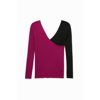 Camisola Desigual Slim Preta Gola Bico M