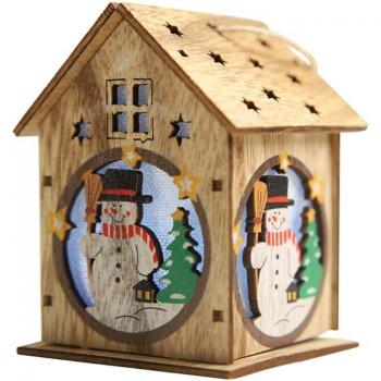 Chalet Wooden Christmas House Tree Decor