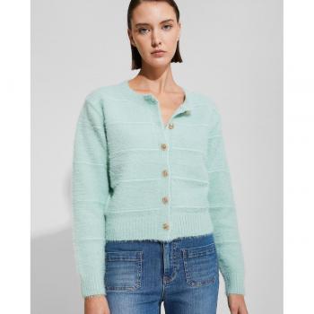 NAËLLE Chaqueta Mujer Efecto Pelo Cuello Redondo y Botones