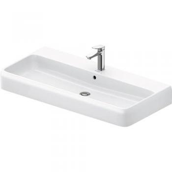 Duravit Qatego Waschtisch 100x47 cm Hochglanz Weiß mit Hahnloch und Überlauf