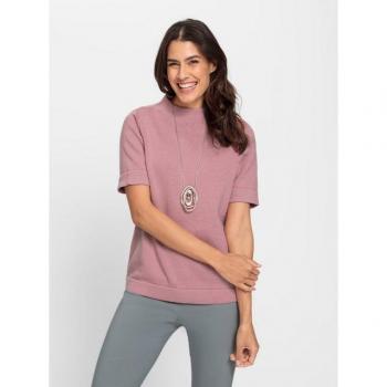Pull Helline Coton Col Montant Teinte Hortensia