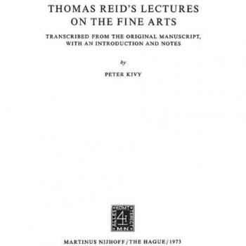 Thomas Reid’s Lectures on the Fine Arts