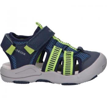 Sandália Jovem GEOX J15E1A 014CE KYLE C0749 Naval e Verde Limão