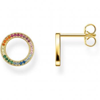 THOMAS SABO Gold Plated Rainbow Circle Stud Earrings For Women