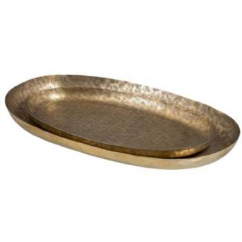 Goldenes Snacktablett 67 x 41 x 5 cm Aluminium (2 Stück)