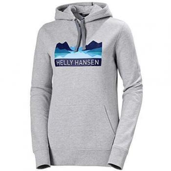 Sweat à Capuche Helly Hansen W Nord Graphic Femme Gris Mélange FR: XS