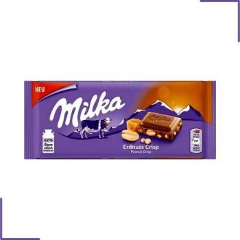 Barra de chocolate con maní y trozos de caramelo Milka
