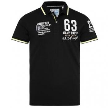 CAMP DAVID Baumwoll Poloshirt für Herren XXL schwarz