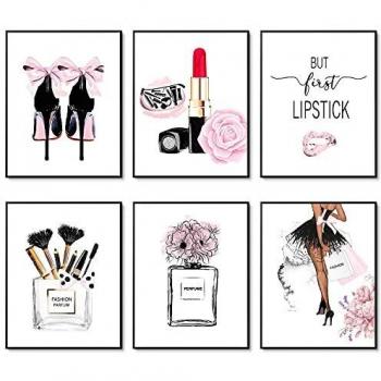 Canvas Art Posters Perfume Lipstick Makeup Wall Decor