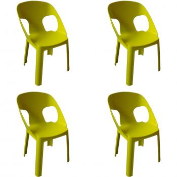 Set de 4 Sillas para Niños Garbar Rita Interior y Exterior Verde Lima