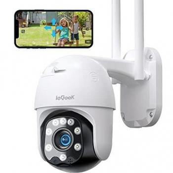 IeGeek 1080P PTZ Kamera für Außen, WLAN IP Überwachungskamera mit 30M Farbnachtsicht, automatische Verfolgung, IP66