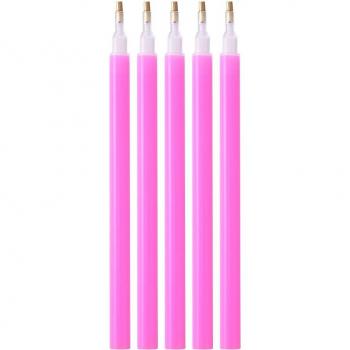 5-Piece Nail Art Tool Set with Pink Crystal Dotting Pen