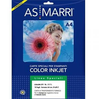 Carta inkjet A4 10fg trasferimento termico x tessuti scuri AS Marri