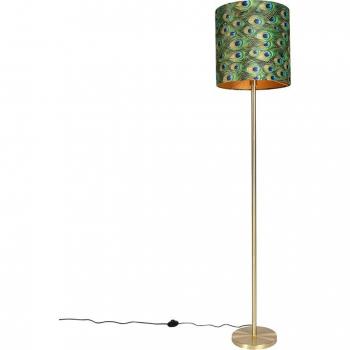 Qazqa Simplo Pfauenfedern‑Tischlampe – E27, 1‑Flamme, modernes Stahldesign