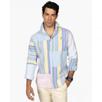 Camisa de hombre multicolor corte slim