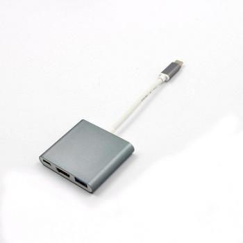Adaptador 3 en 1 USB tipo C a HDMI y USB 3.1, Convertidor para Teléfonos, Tabletas y Laptops