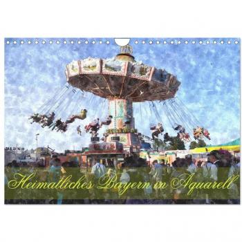 Heimatliches Bayern in Aquarell (Wandkalender 2024 DIN A4 quer) CALVENDO Monatskalender