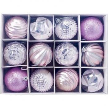 12Pcs 5.5cm Shiny Xmas Ball Ornaments