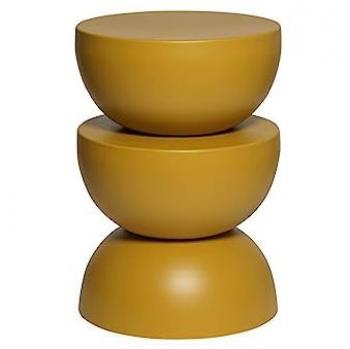 Mustard Yellow Metal Side Table, Coumba Model, 32x32x46.5 cm