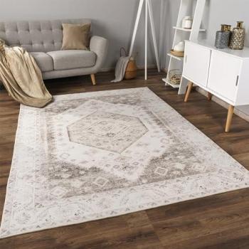 Tapis Décoratif Moelleux 60x100 cm Beige