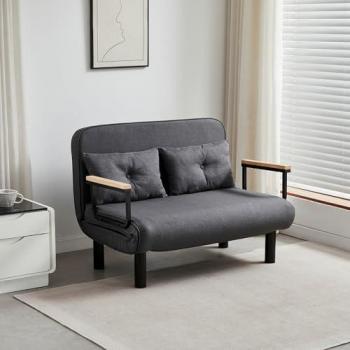 Grey 4‑in‑1 Folding Sofa‑Bed Reclining Lounge Chair, Adjustable Backrest