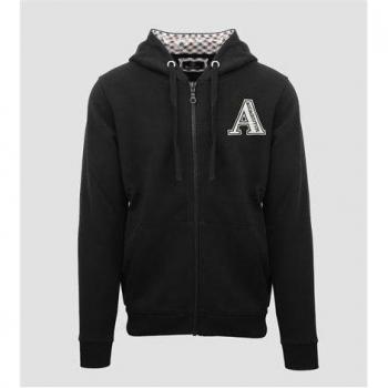 Aquascutum Stilvoller Schwarz Zip-Up Hoodie XL