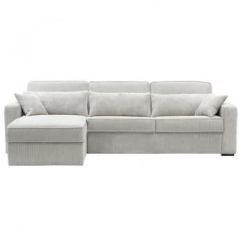 Sofá rinconera de apertura rápida y reversible en pana beige