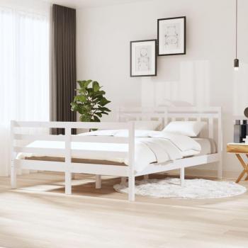 VidaXL 3100635 Bed Frame White Solid Wood 140x190 cm