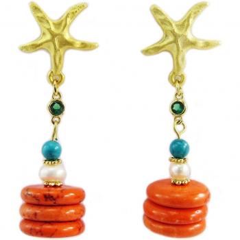 Boucles 'Cléopatra' dorées et orange